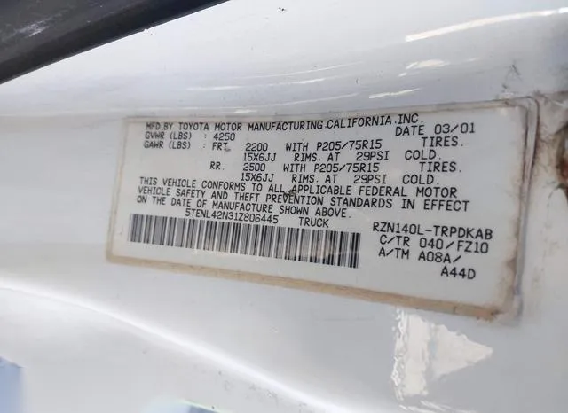 5TENL42N31Z806445 2001 2001 Toyota Tacoma 9