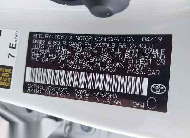 JTDKARFP7K3119552 2019 2019 Toyota Prius- Prime Premium 9