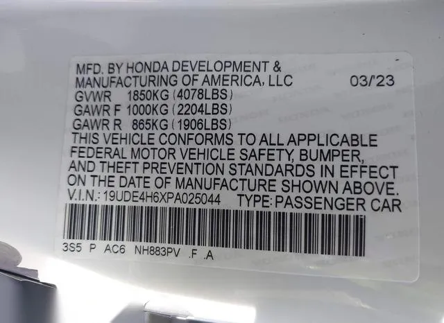 19UDE4H6XPA025044 2023 2023 Acura Integra- A-Spec W/ Techno 9