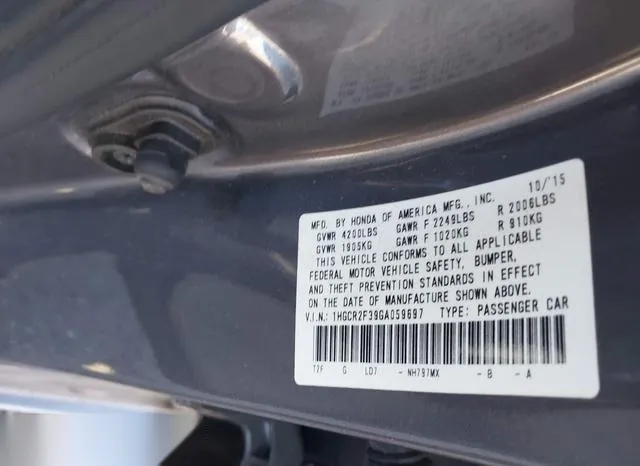 1HGCR2F39GA059697 2016 2016 Honda Accord- LX 9