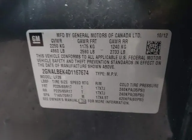 2GNALBEK4D1167674 2013 2013 Chevrolet Equinox- LS 9