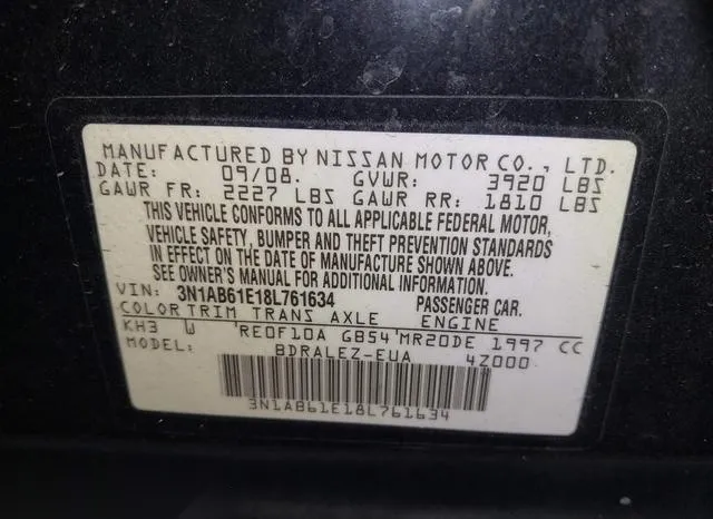 3N1AB61E18L761634 2008 2008 Nissan Sentra- 2-0S 9