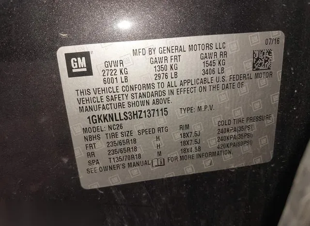 1GKKNLLS3HZ137115 2017 2017 GMC Acadia- Sle-2 9