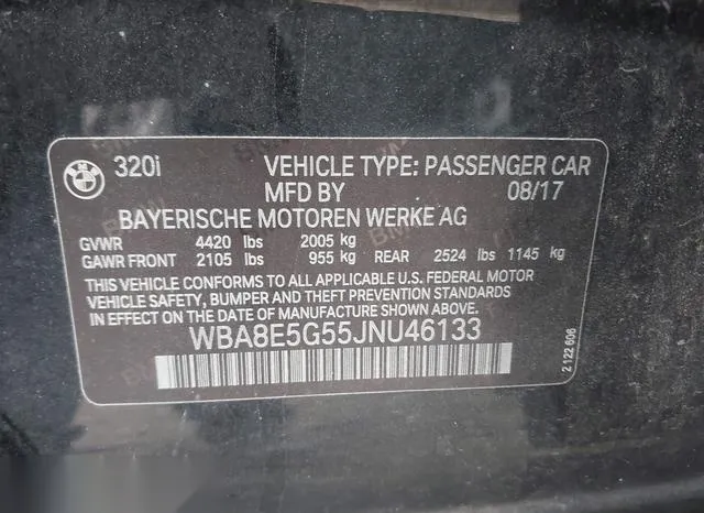 WBA8E5G55JNU46133 2018 2018 BMW 3 Series- 320I Xdrive 9