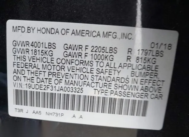 19UDE2F31JA003325 2018 2018 Acura ILX- Acurawatch Plus Package 9