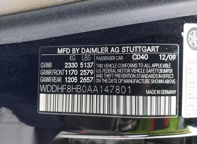 WDDHF8HB0AA147801 2010 2010 Mercedes-Benz E 350- 4Matic 9