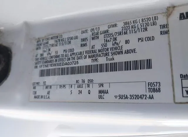 1FTNE1EWXEDA03725 2014 2014 Ford E-150- Commercial 9