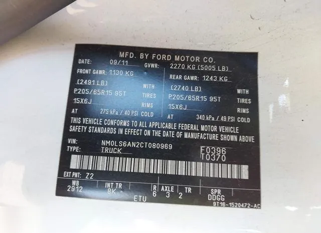 NM0LS6AN2CT080969 2012 2012 Ford Transit- Connect XL 9