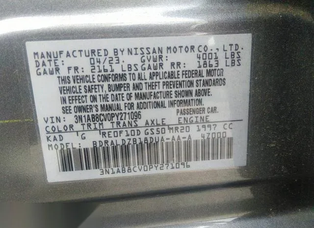 3N1AB8CV0PY271096 2023 2023 Nissan Sentra- Sv Xtronic Cvt 9