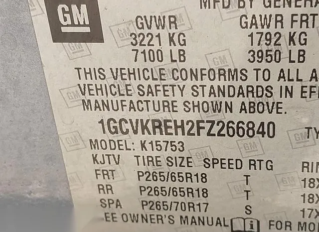 1GCVKREH2FZ266840 2015 2015 Chevrolet Silverado 1500- 1LT 9