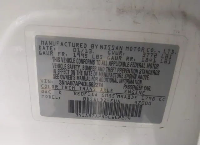 3N1AB7AP4DL662274 2013 2013 Nissan Sentra- SV 9