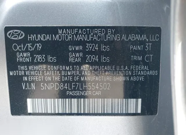 5NPD84LF7LH554502 2020 2020 Hyundai Elantra- Sel 9