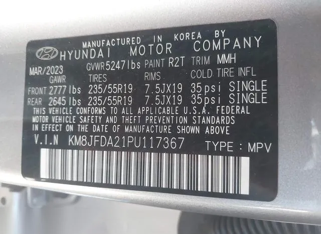 KM8JFDA21PU117367 2023 2023 Hyundai Tucson Plug-In Hybrid- 9