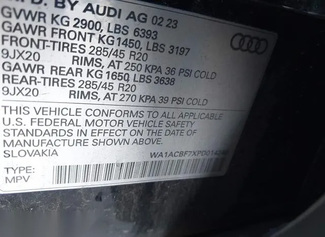 WA1ACBF7XPD014240 2023 2023 Audi Q7- Premium 45 Tfsi Quattr 9