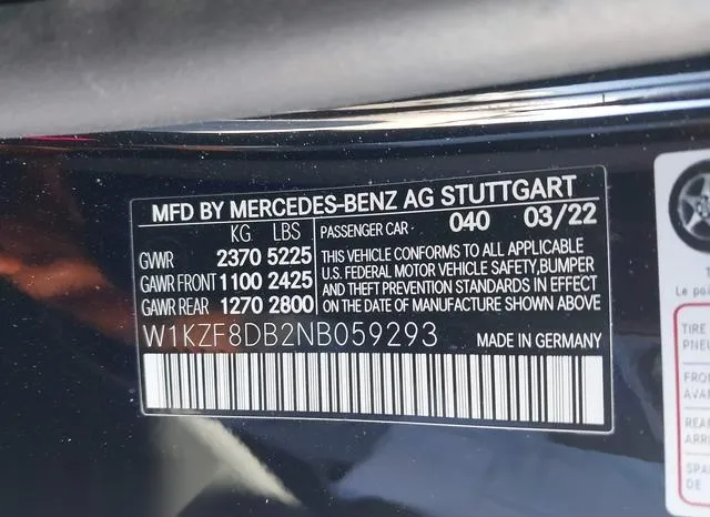 W1KZF8DB2NB059293 2022 2022 Mercedes-Benz E 350 9