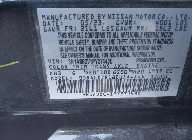 3N1AB8CV1PY274430 2023 2023 Nissan Sentra- Sv Xtronic Cvt 9