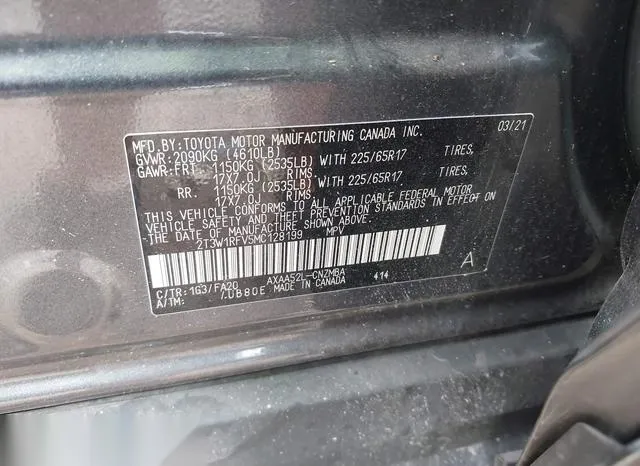 2T3W1RFV5MC128199 2021 2021 Toyota RAV4- Xle 9