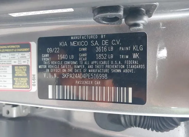 3KPA24AD4PE516998 2023 2023 KIA Rio- S 9