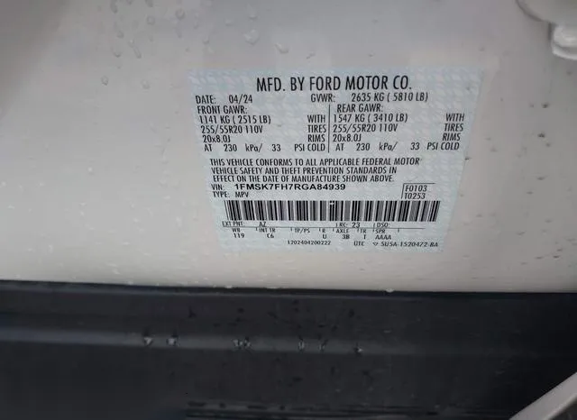 1FMSK7FH7RGA84939 2024 2024 Ford Explorer- Limited 9