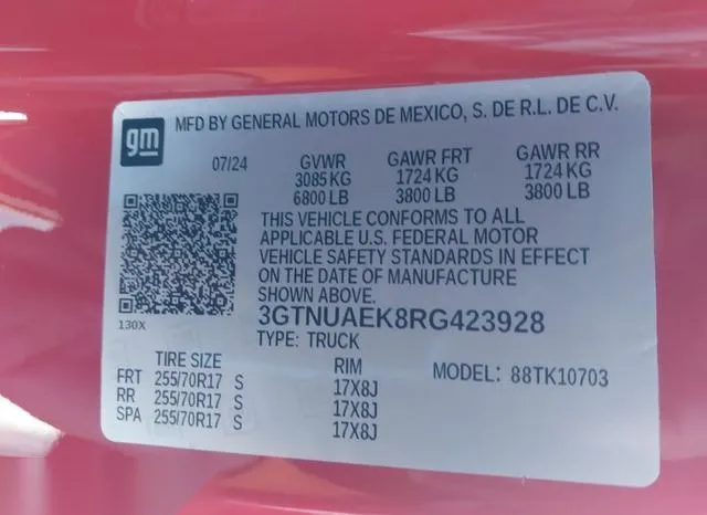 3GTNUAEK8RG423928 2024 2024 GMC Sierra- 1500 4Wd  Standard 9