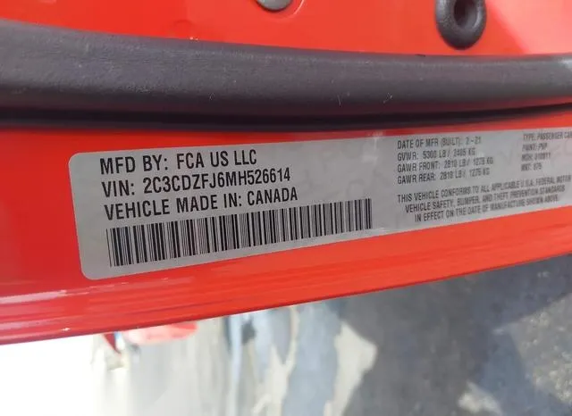2C3CDZFJ6MH526614 2021 2021 Dodge Challenger- R/T Scat Pack 9