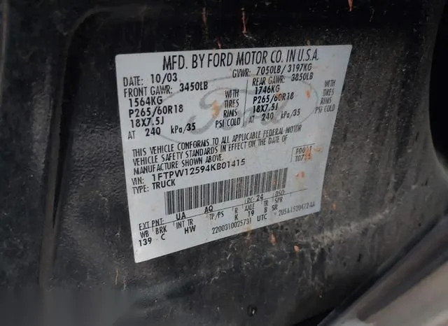 1FTPW12594KB01415 2004 2004 Ford F-150- Lariat/Xlt 9