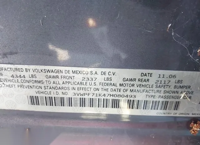 3VWPF71K47M080493 2007 2007 Volkswagen Jetta- 2-5 9