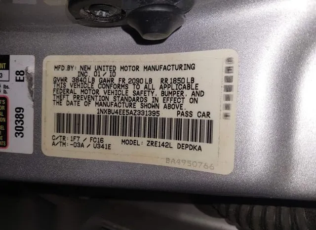 1NXBU4EE5AZ331395 2010 2010 Toyota Corolla- LE 9