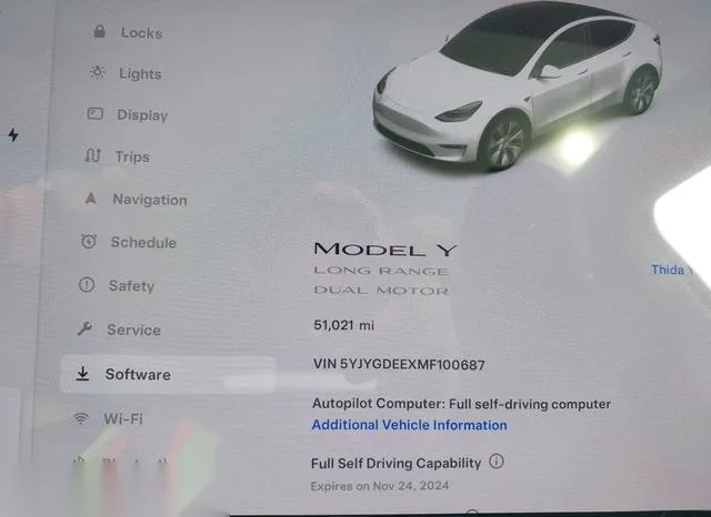 5YJYGDEEXMF100687 2021 2021 Tesla Model Y- Long Range Dual 7