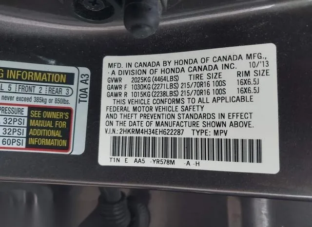 2HKRM4H34EH622287 2014 2014 Honda CR-V- LX 9