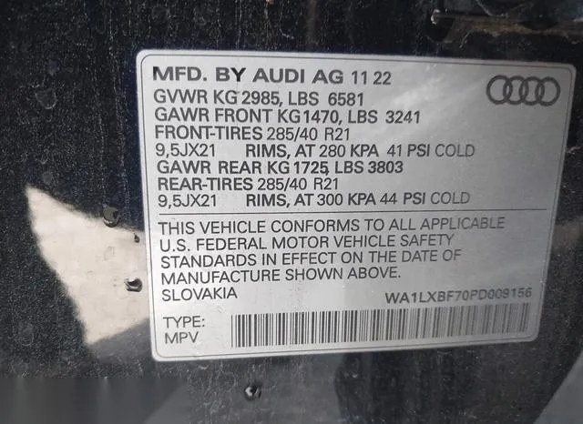 WA1LXBF70PD009156 2023 2023 Audi Q7- Premium Plus 55 Tfsi Q 9