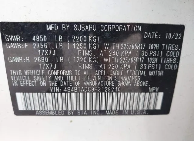 4S4BTADC9P3129210 2023 2023 Subaru Outback- Premium 9