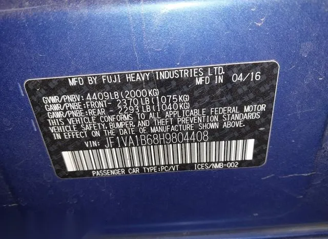 JF1VA1B68H9804408 2017 2017 Subaru WRX 9