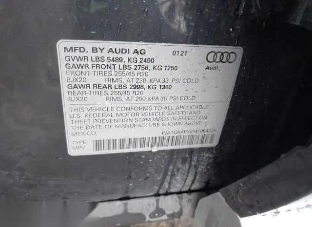 WA1CAAFY8M2054325 2021 2021 Audi Q5- Prestige 45 Tfsi Quatt 9