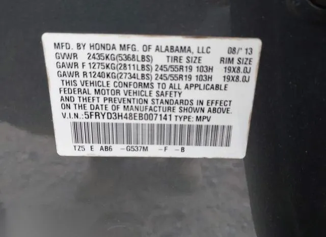 5FRYD3H48EB007141 2014 2014 Acura MDX- Technology Package 9