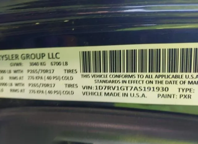 1D7RV1GT7AS191930 2010 2010 Dodge RAM 1500- ST 9