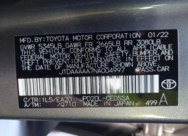 JTDAAAAA7NA004997 2022 2022 Toyota Mirai- Xle 9