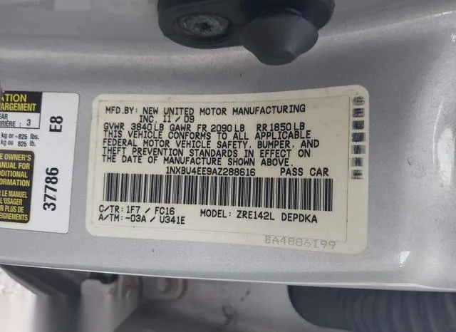 1NXBU4EE9AZ288616 2010 2010 Toyota Corolla- LE 9