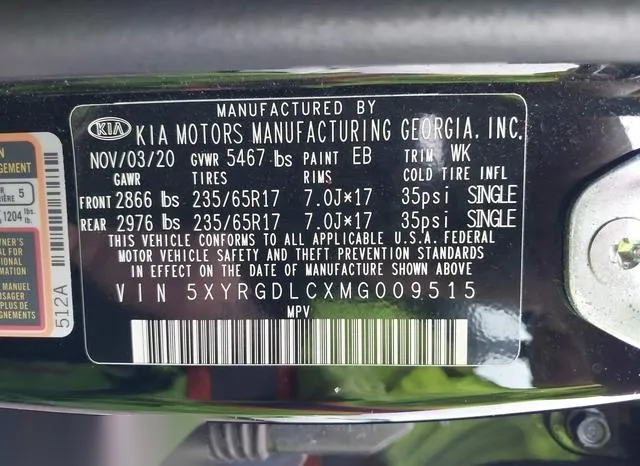 5XYRGDLCXMG009515 2021 2021 KIA Sorento- LX 9