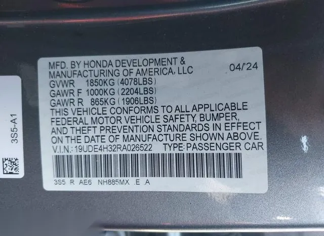 19UDE4H32RA026522 2024 2024 Acura Integra- A-Spec 9