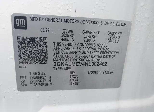 3GKALMEV4NL302462 2022 2022 GMC Terrain- Fwd Sle 9