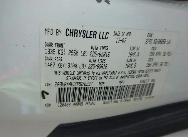 2A8HR44H38R678297 2008 2008 Chrysler Town and Country- LX 9