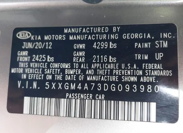 5XXGM4A73DG093980 2013 2013 KIA Optima- LX 9