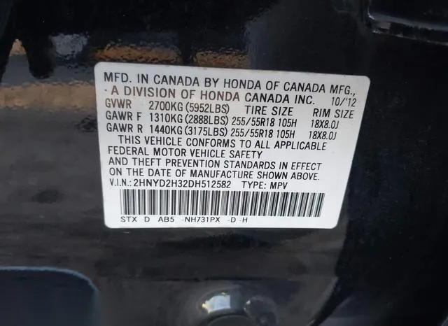 2HNYD2H32DH512582 2013 2013 Acura MDX- Technology Package 9