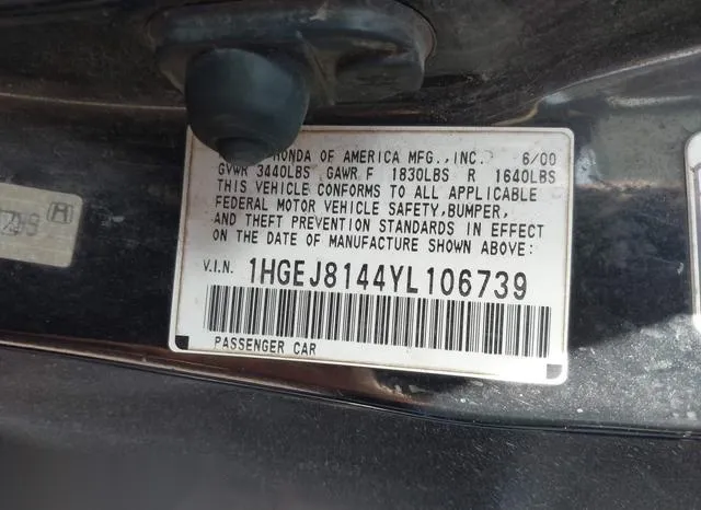 1HGEJ8144YL106739 2000 2000 Honda Civic- EX 9