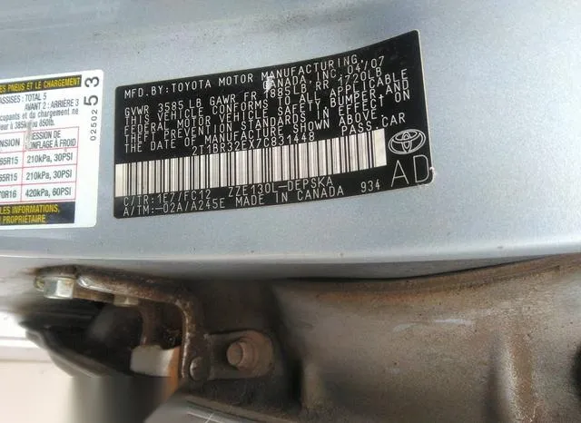 2T1BR32EX7C831448 2007 2007 Toyota Corolla- S 9