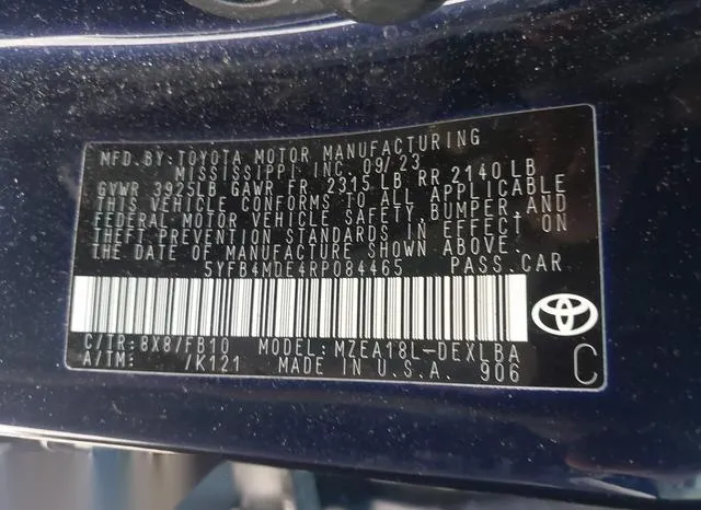 5YFB4MDE4RP084465 2024 2024 Toyota Corolla- LE 9