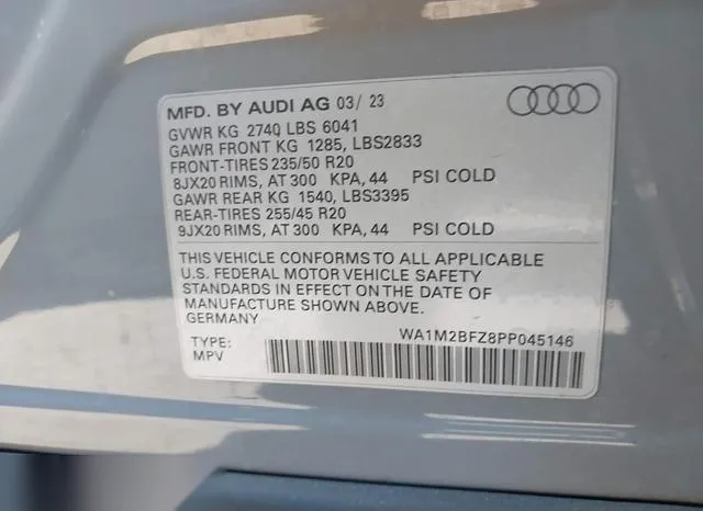 WA1M2BFZ8PP045146 2023 2023 Audi Q4 E-Tron- Prestige 50 Qua 9