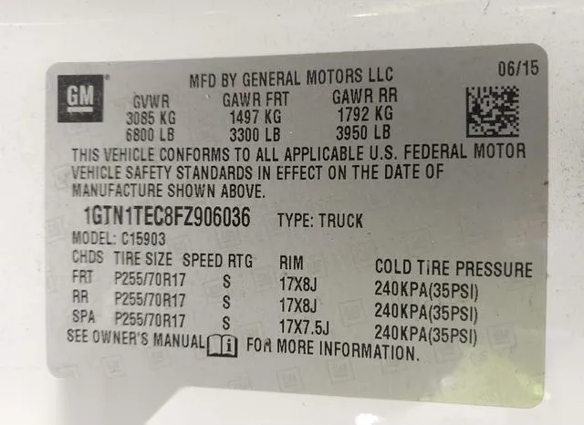 1GTN1TEC8FZ906036 2015 2015 GMC Sierra- 1500 9