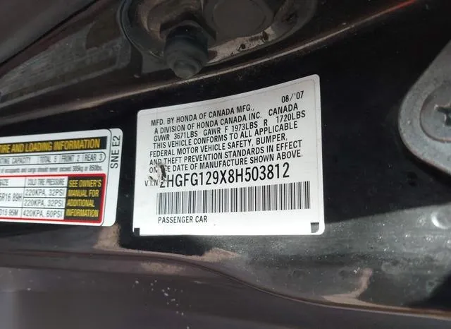 2HGFG129X8H503812 2008 2008 Honda Civic- Ex-L 9